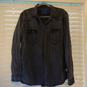 ZARA MAN BLACK DENIM BUTTON DOWN